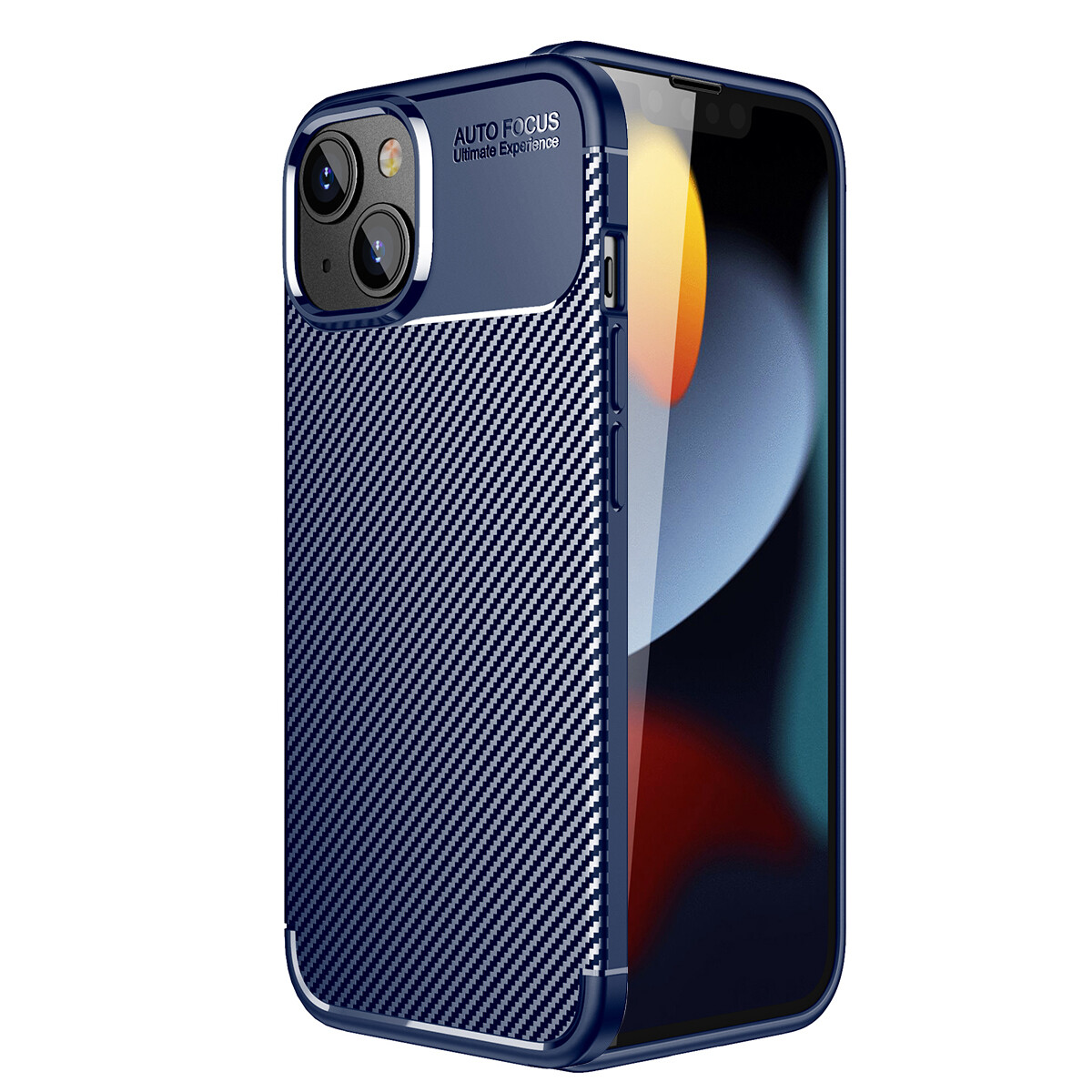 KNY Apple İphone 14 Kılıf Karbon Desenli Lux Negro Silikon