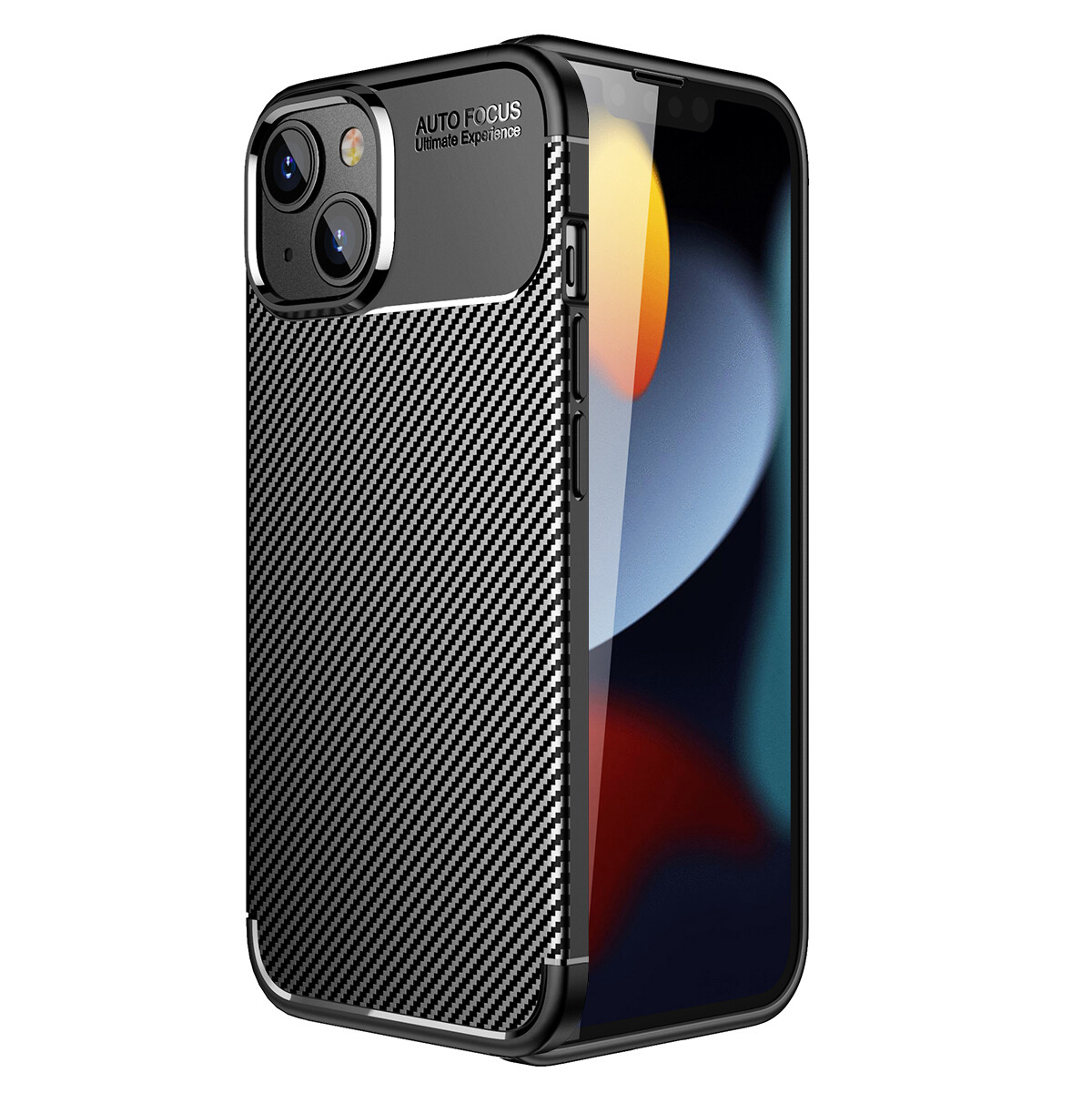 KNY Apple phone 14 Klf Karbon Desenli Lux Negro Silikon