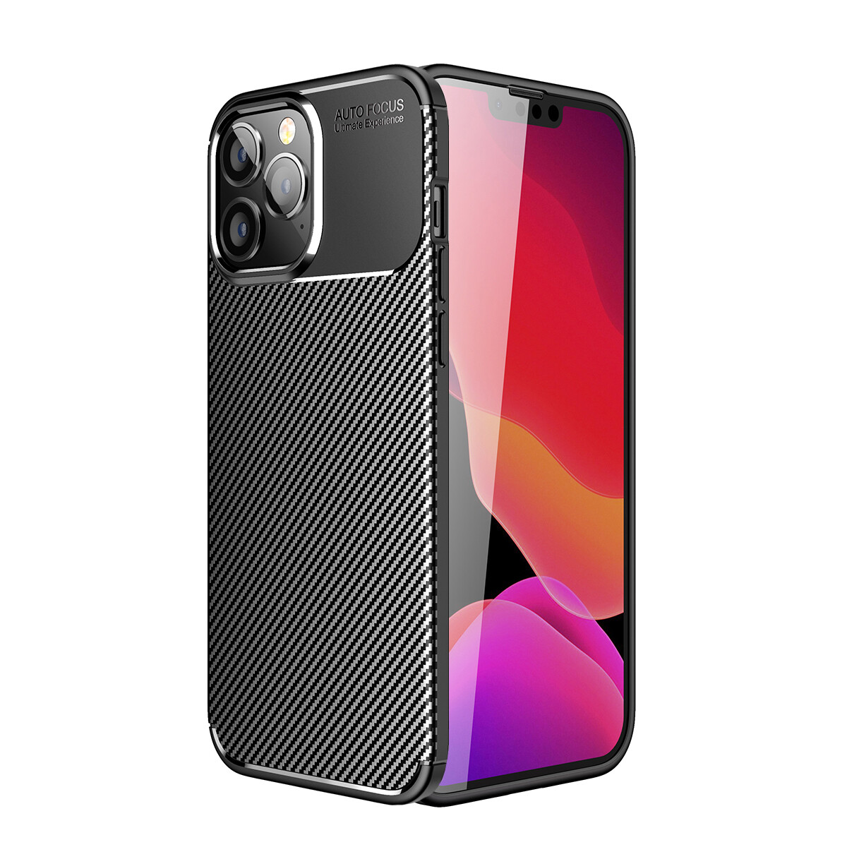 KNY Apple İphone 14 Pro Kılıf Karbon Desenli Lux Negro Silikon