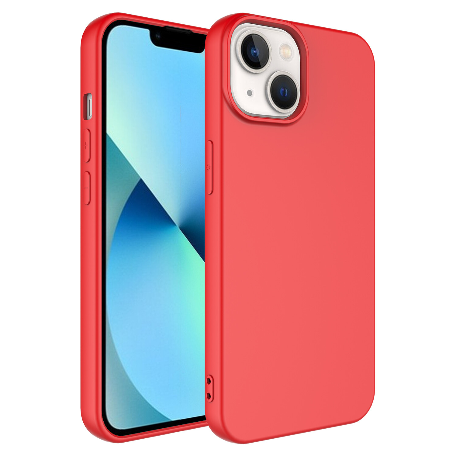 KNY Apple phone 14 Plus Klf i Set Renkli Mara Lansman Silikon