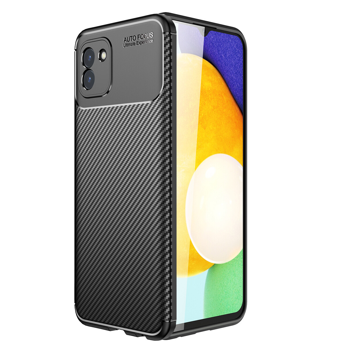KNY Samsung Galaxy A03 Kılıf Karbon Desenli Lux Negro Silikon
