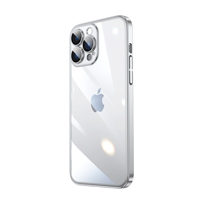 KNY Apple phone 14 Pro Max Klf Renkli Kenarl Sert Riksos Kapak