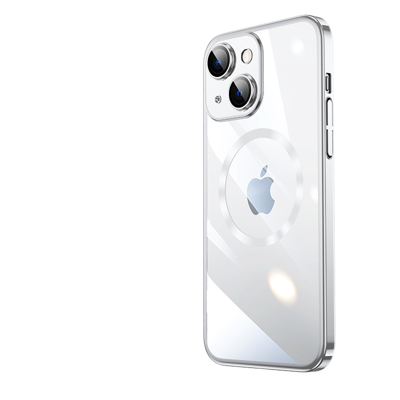 KNY Apple phone 14 Klf Renkli Kenarl Kamera Korumal Magsafeli Riksos Kapak
