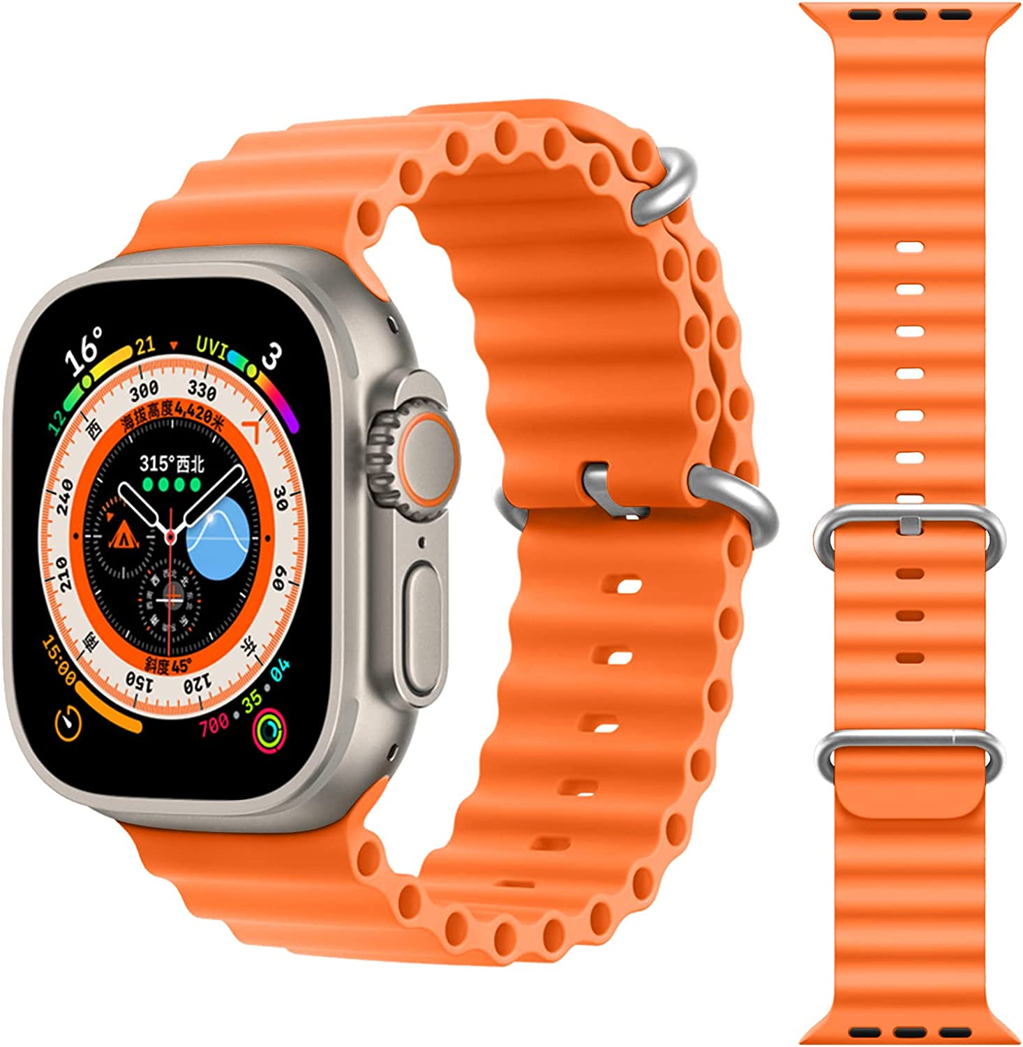 KNY Apple Watch 42 MM in KRD-75 Renkli Silikon Kay-Kordon