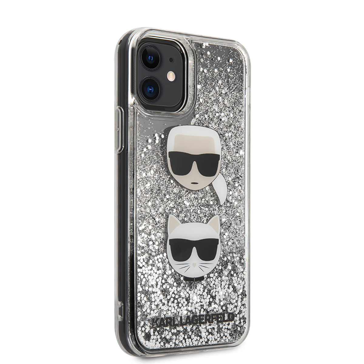 Apple iPhone 11 Kılıf Karl Lagerfeld Sıvılı Simli K&C Dizayn Kapak
