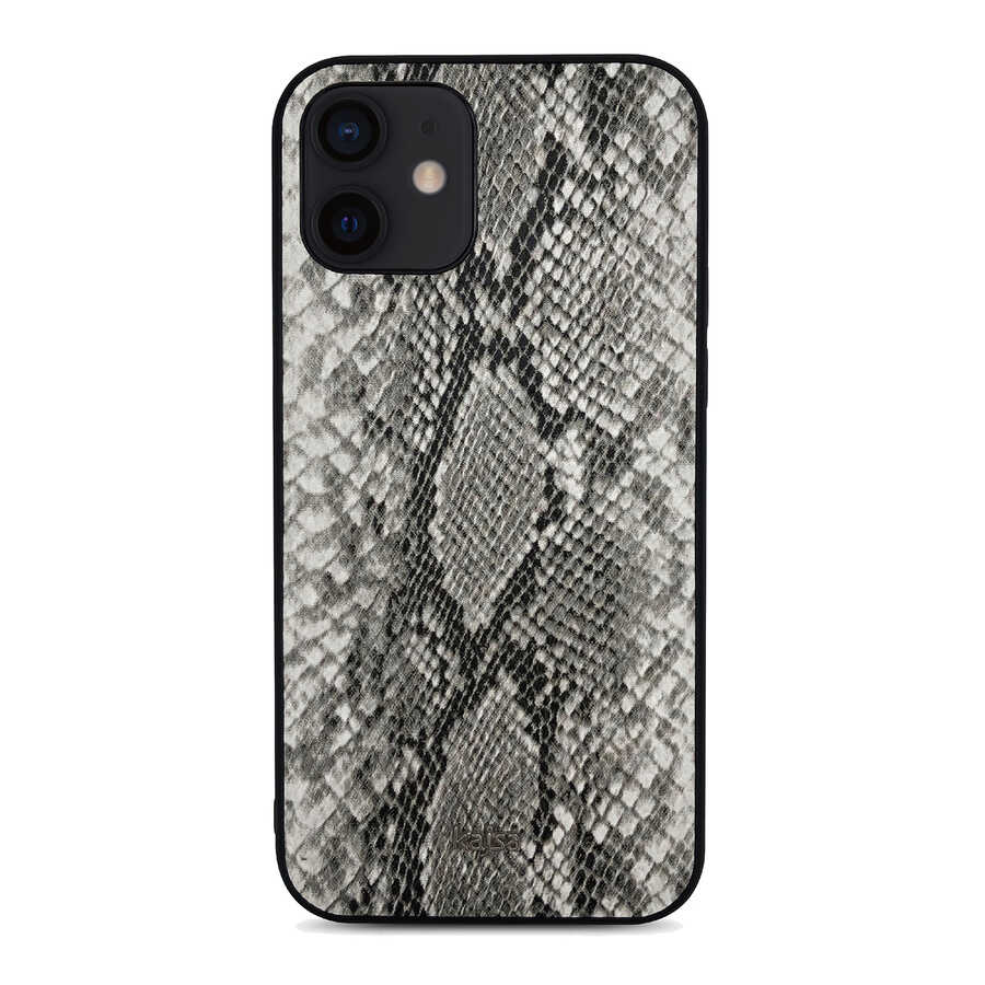 Apple iPhone 12 Klf Kajsa Glamorous Serisi Snake Pattern Kapak