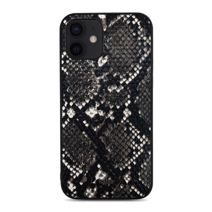 Apple iPhone 12 Klf Kajsa Glamorous Serisi Snake Pattern Kapak