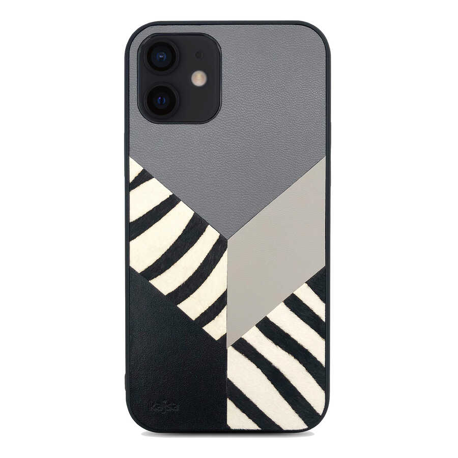 Apple iPhone 12 Klf Kajsa Glamorous Serisi Zebra Combo Kapak