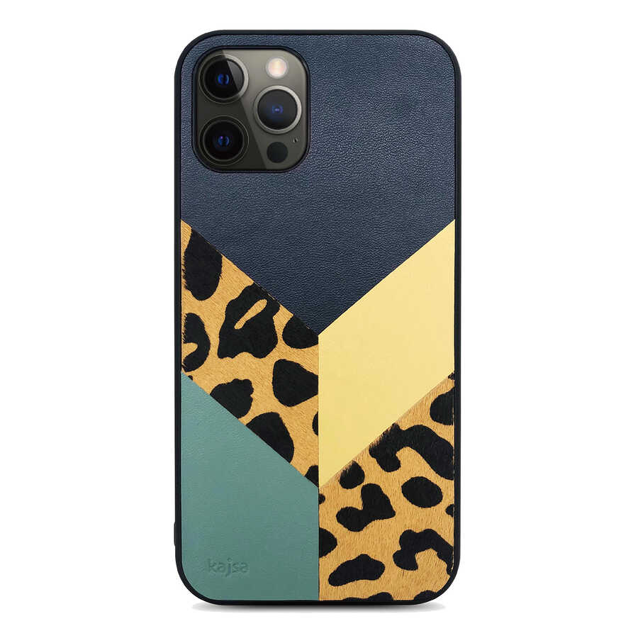 Apple iPhone 12 Pro Klf Kajsa Glamorous Serisi Leopard Combo Kapak