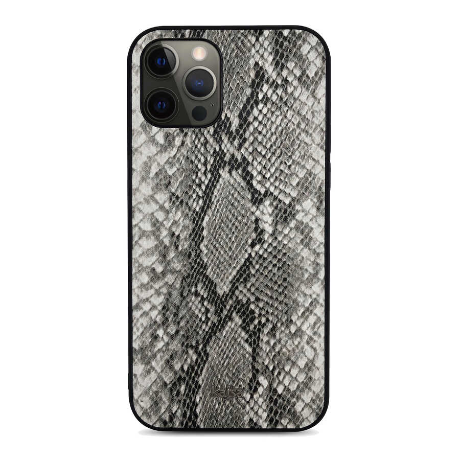 Apple iPhone 12 Pro Klf Kajsa Glamorous Serisi Snake Pattern Kapak