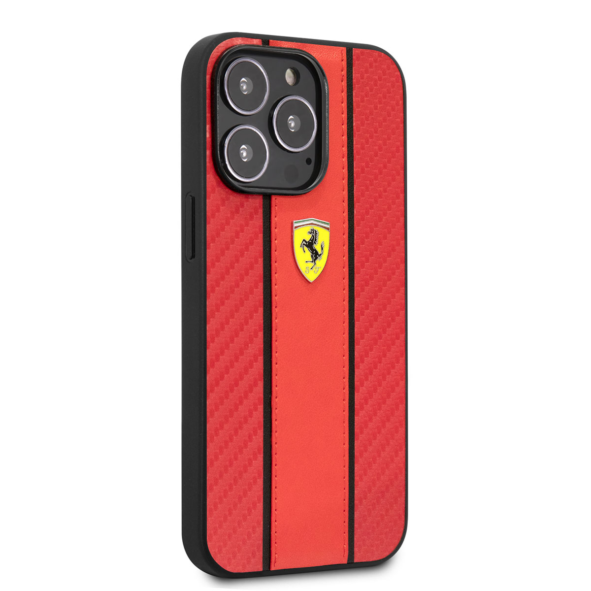 Apple iPhone 14 Pro Klf Ferrari PU Deri Ve Karbon Dizayn Kapak