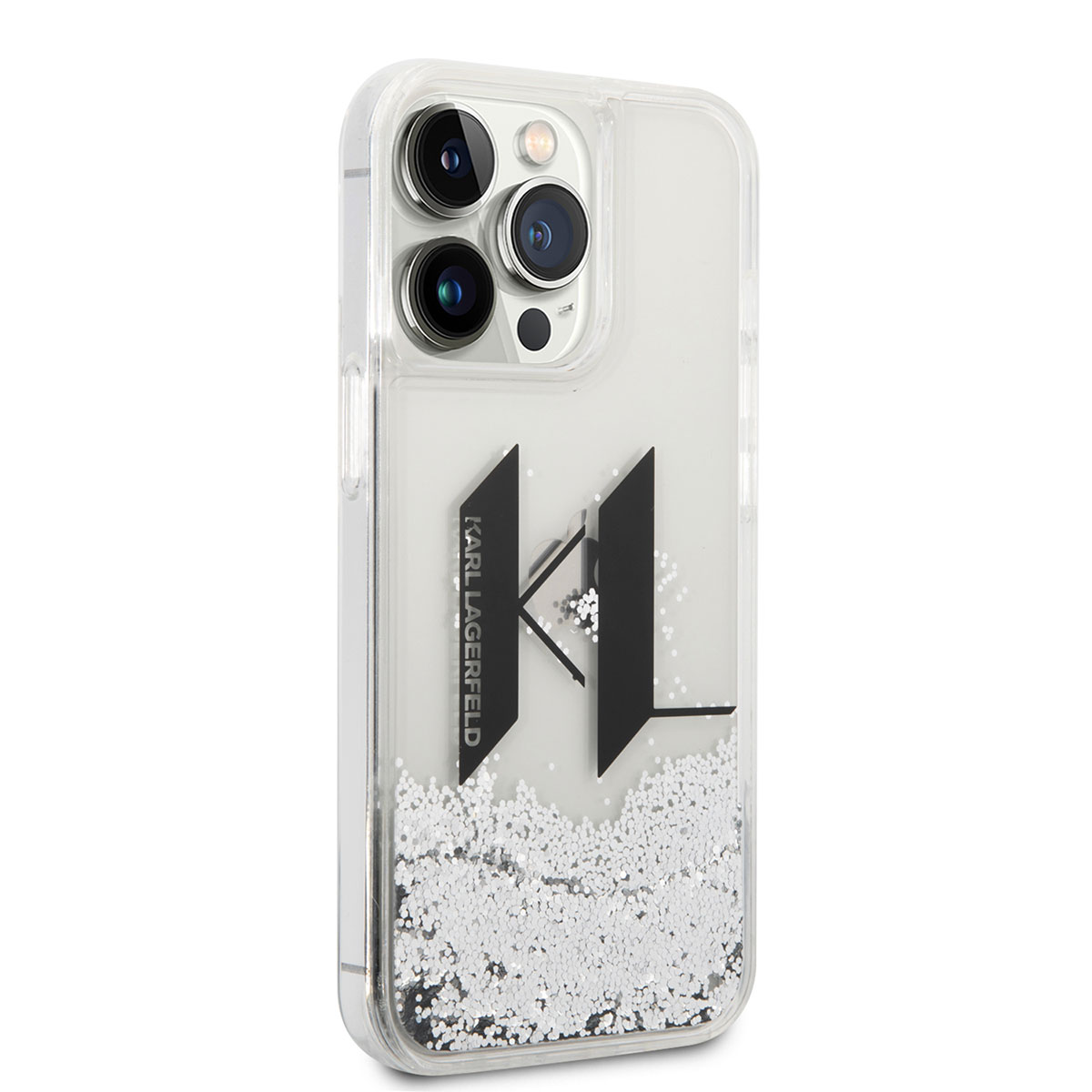 Apple iPhone 14 Pro Kılıf Karl Lagerfeld Sıvılı Simli Dizayn Kapak