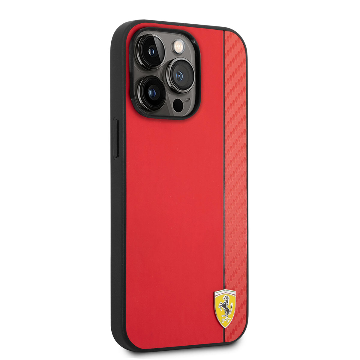 Apple iPhone 14 Pro Max Klf Ferrari Magsafe arj zellikli PU Deri Karbon eritli Dizayn Kapak
