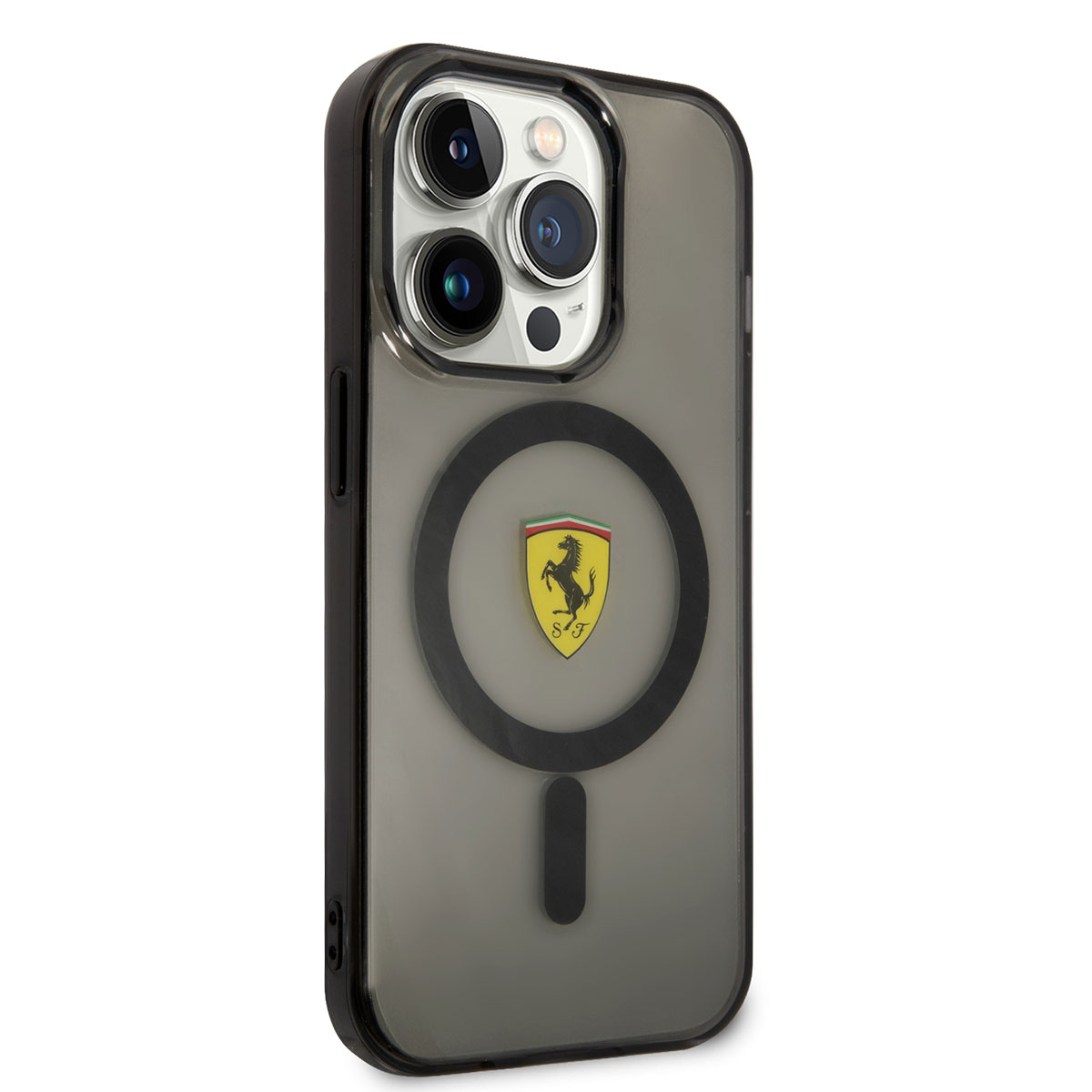 Apple iPhone 14 Pro Max Klf Ferrari Magsafe arj zellikli Yar Transparan Dizayn Kapak