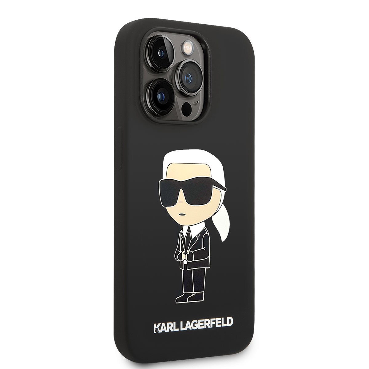 Apple iPhone 14 Pro Max Klf Karl Lagerfeld Magsafe arj zellikli Silikon Karl Dizayn Kapak