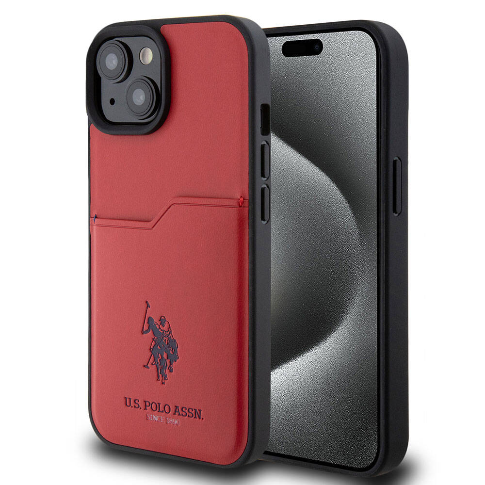 Apple iPhone 15 Kılıf U.S. Polo Assn. Orjinal Lisanslı Baskı Logolu PU Kartlıklı Kapak