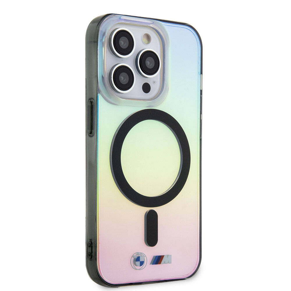 Apple iPhone 15 Pro Klf BMW Magsafe arj zellikli Transparan Renk Geili Iridescent Orjinal Lisansl Kapak