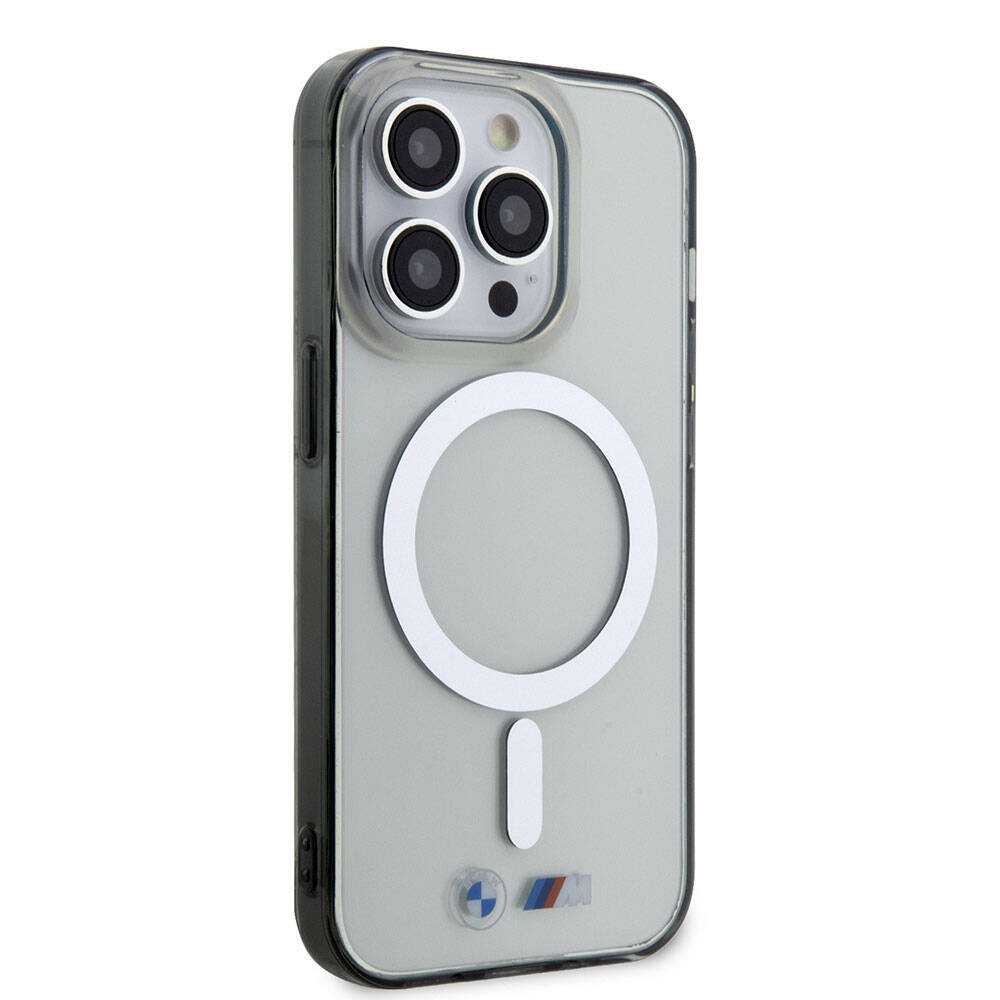 Apple iPhone 15 Pro Klf BMW Magsafe arj zellikli Transparan Silver Ring Orjinal Lisansl Kapak