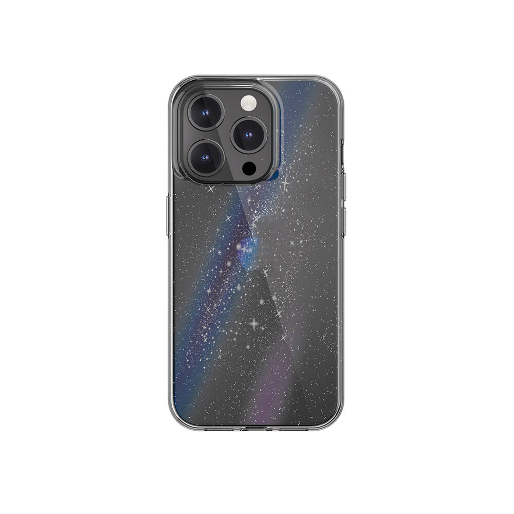 Apple iPhone 15 Pro Klf ift Katmanl IMD Baskl Bumper Lisansl Switcheasy Cosmos Nebula Kapak