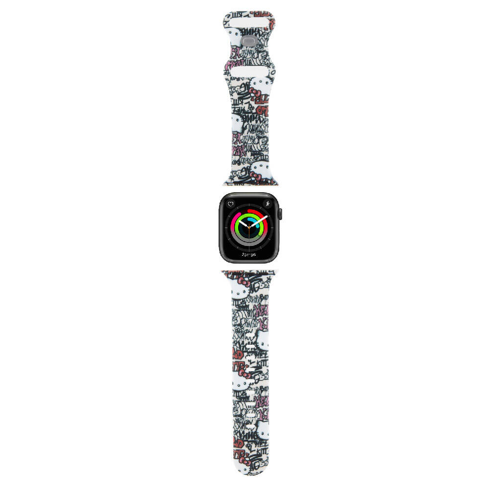 Apple Watch 38mm Hello Kitty Orjinal Lisanslı Etiket Graffiti Silikon Kordon