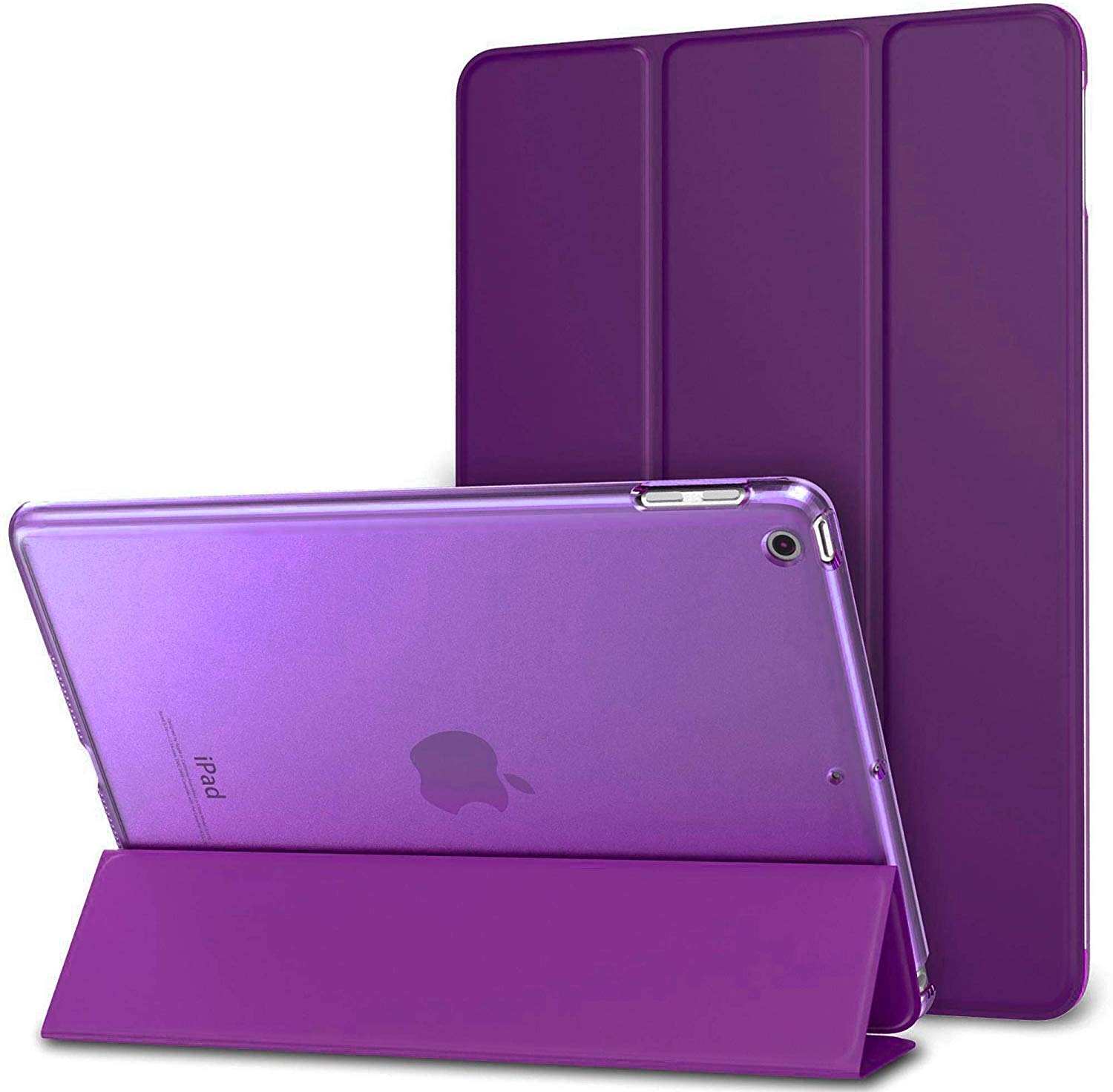KNY Apple pad Air 3 Klf Standl Kapakl Arkas effaf Sert Smart Case Mor