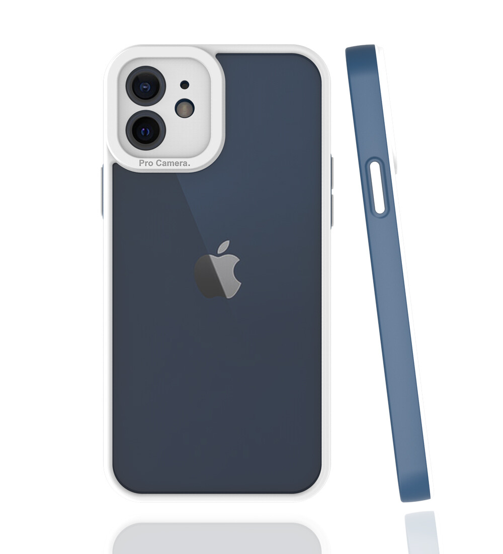 KNY Apple phone 12 Klf Renkli Silikon Kenarl Kamera Korumal effaf Mima Kapak