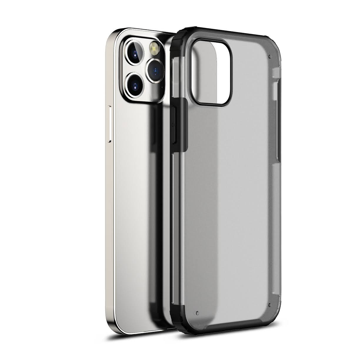 KNY Apple phone 12 Pro Klf Silikon Kenarl Sert Buzlu Volks Kapak