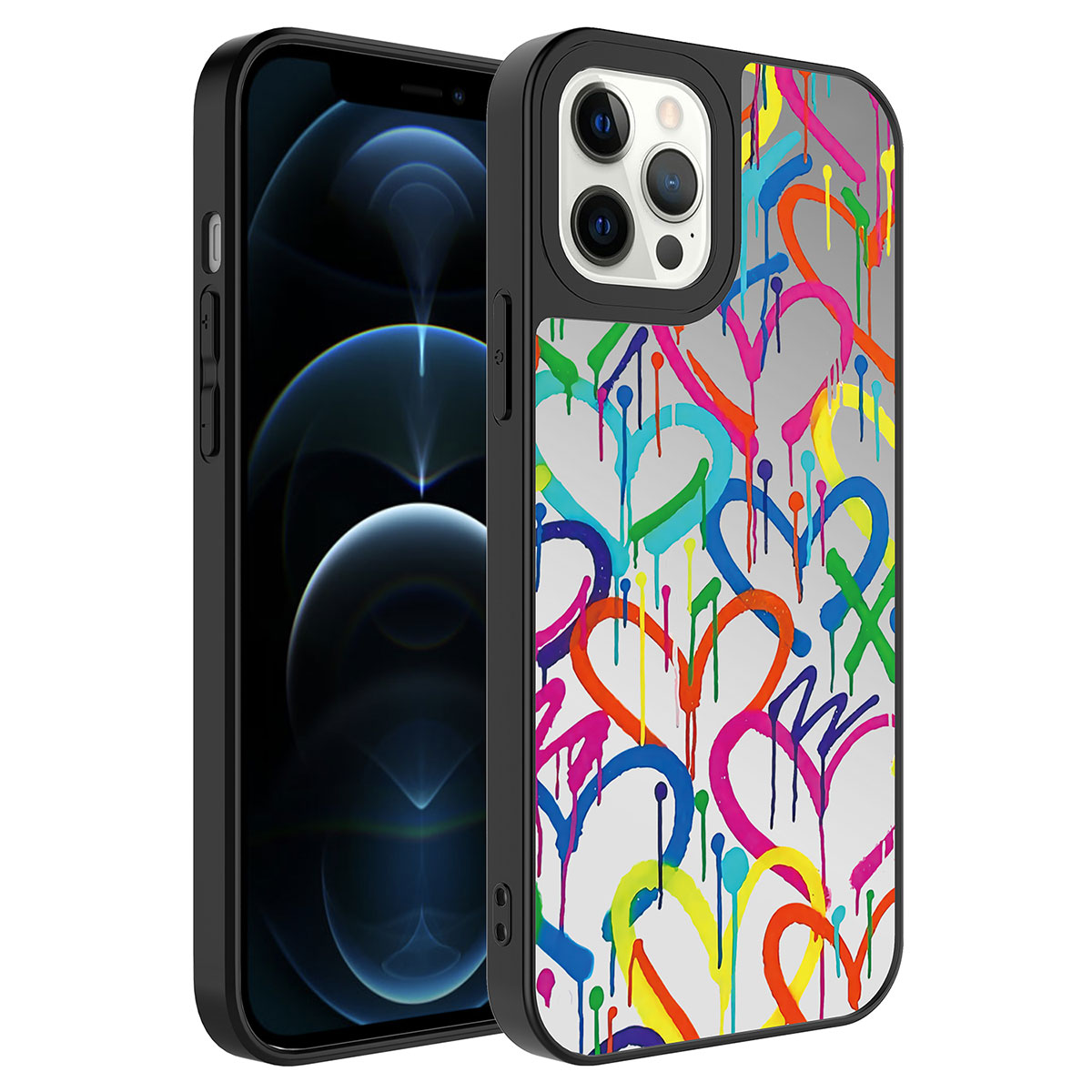 KNY Apple phone 12 Pro Max Klf Aynal Desenli Parlak Mirror Kapak