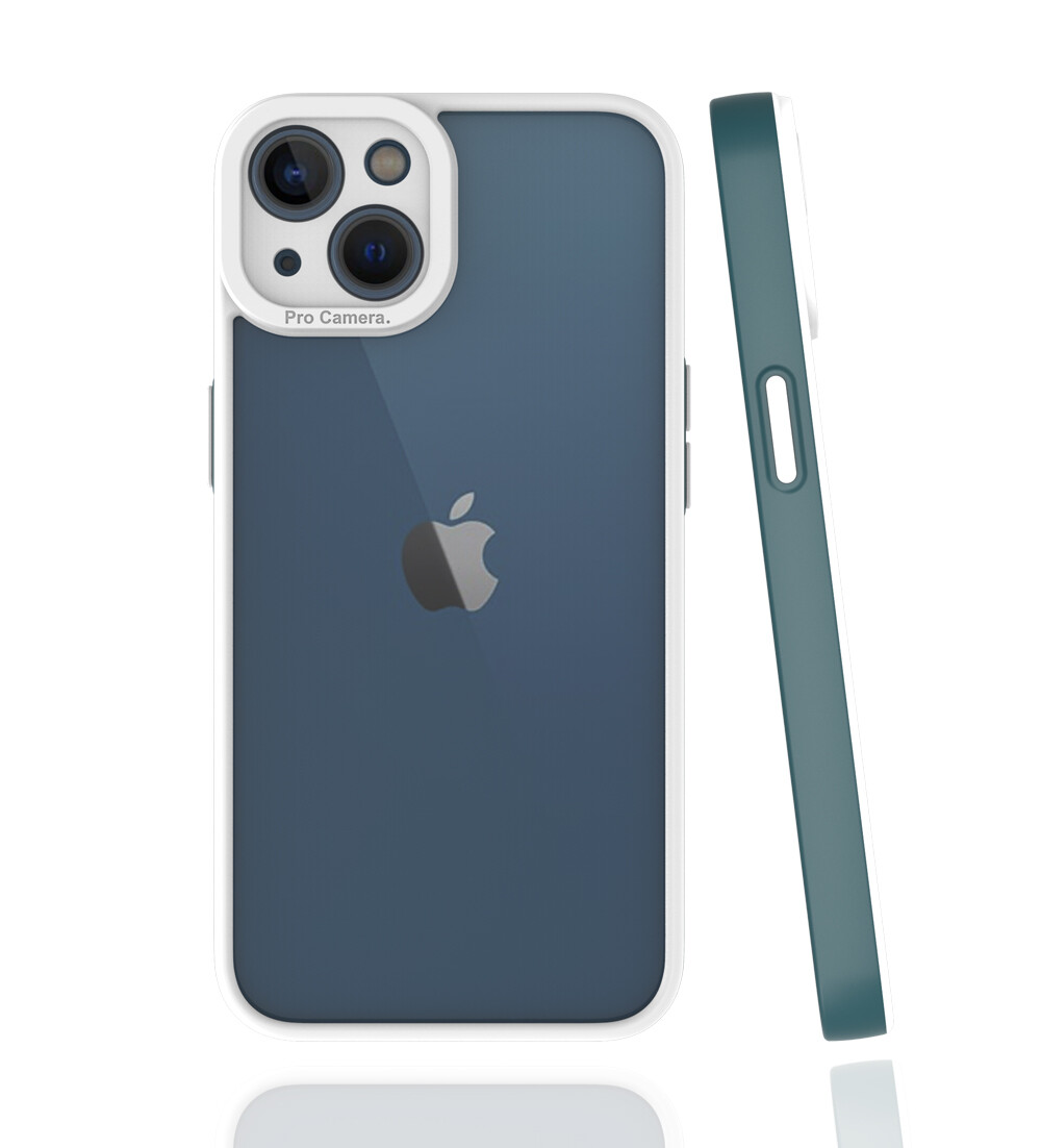 KNY Apple İphone 13 Mini Kılıf Renkli Silikon Kenarlı Kamera Korumalı Şeffaf Mima Kapak