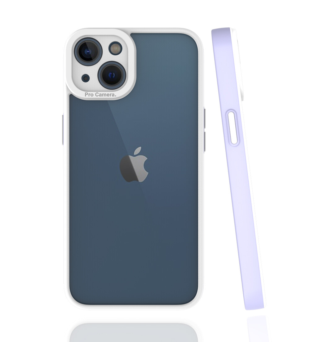 KNY Apple İphone 13 Mini Kılıf Renkli Silikon Kenarlı Kamera Korumalı Şeffaf Mima Kapak