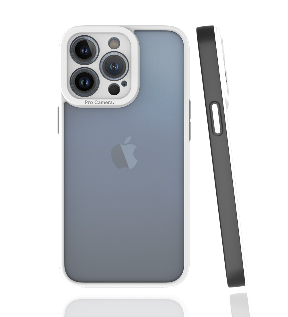 KNY Apple phone 13 Pro Klf Renkli Silikon Kenarl Kamera Korumal effaf Mima Kapak