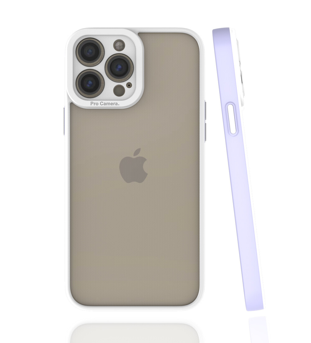 KNY Apple phone 13 Pro Max Klf Renkli Silikon Kenarl Kamera Korumal effaf Mima Kapak