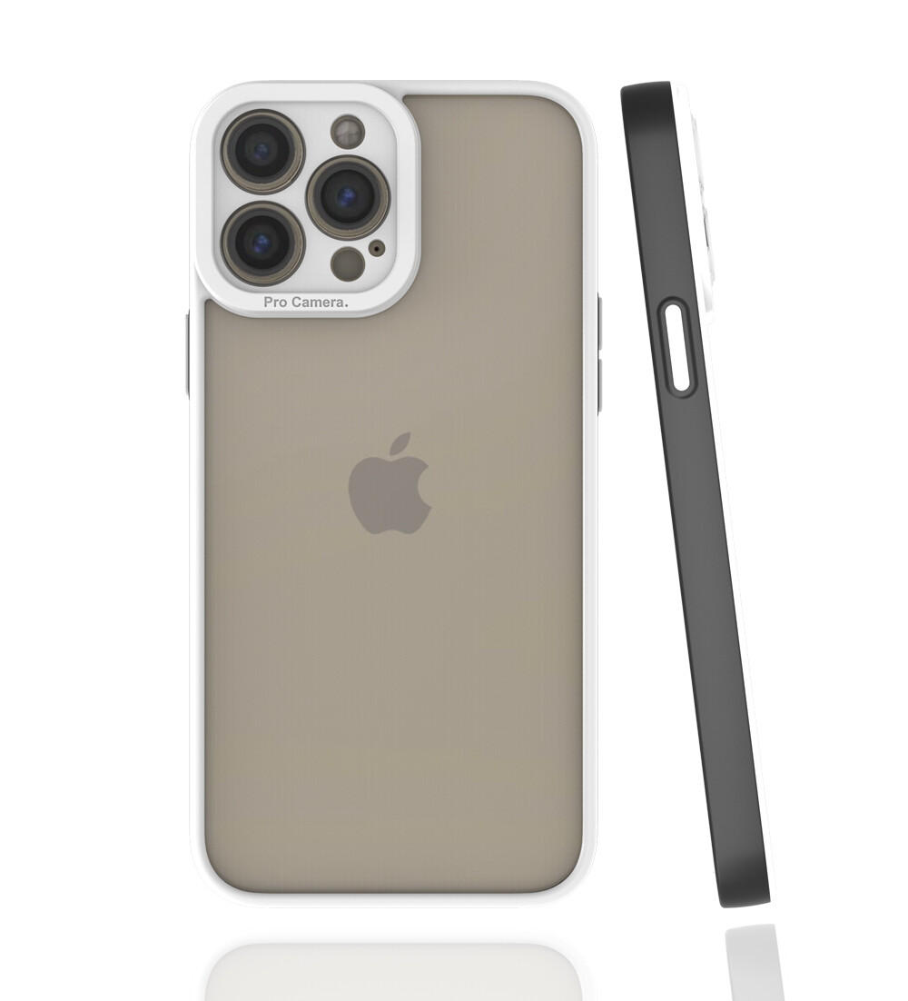 KNY Apple phone 13 Pro Max Klf Renkli Silikon Kenarl Kamera Korumal effaf Mima Kapak
