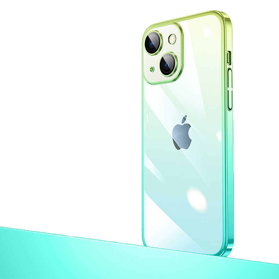 KNY Apple phone 14 Plus Klf Renk Geili Parlak Sert Senkron Kapak