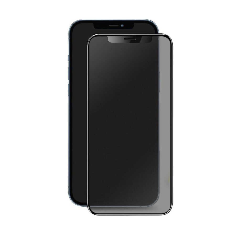 KNY Apple İphone 15 İçin Tam Kaplayan 5D Davin Mat Privacy Seramik Ekran Koruyucu Siyah