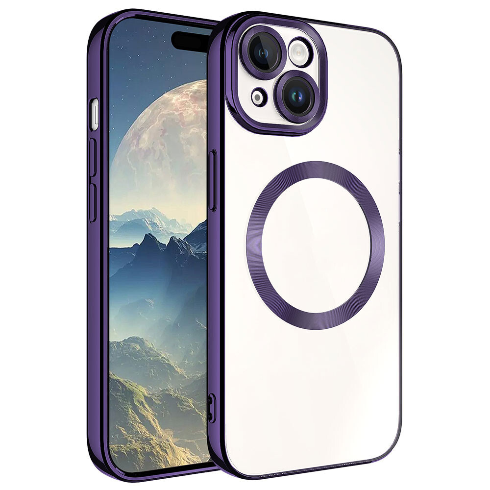 KNY Apple İphone 15 Kılıf Kamera Korumalı Renkli Kenarlı Magsafeli Setro Kapak