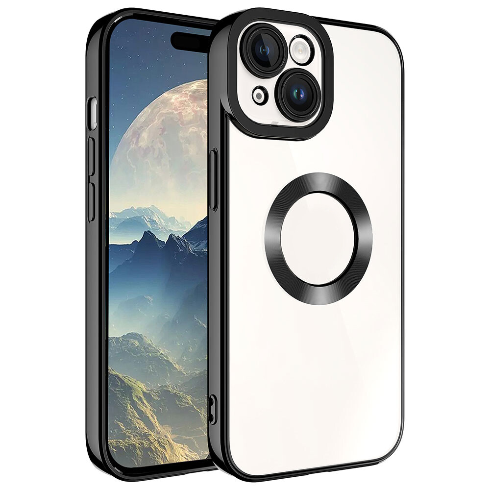 KNY Apple İphone 15 Plus Kılıf Kamera Korumalı Logo Açık Renkli Kenarlı Omega Silikon