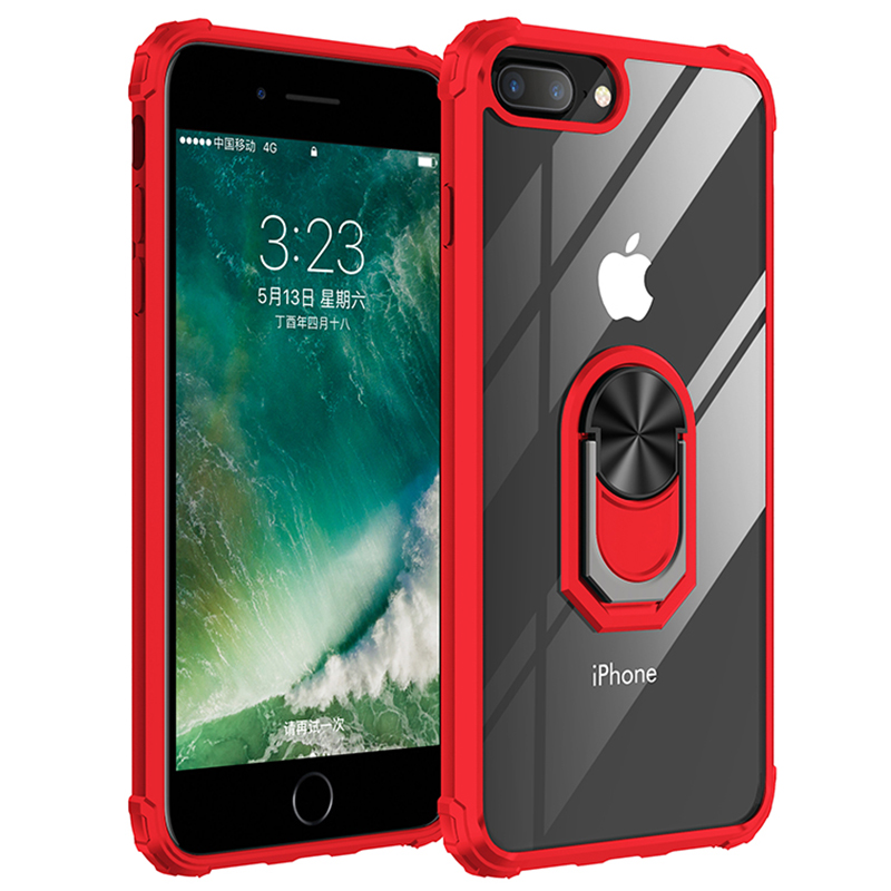 KNY Apple phone 7 Plus Klf Silikon Kenarl Renkli Yzkl Manyetik Mola Kapak