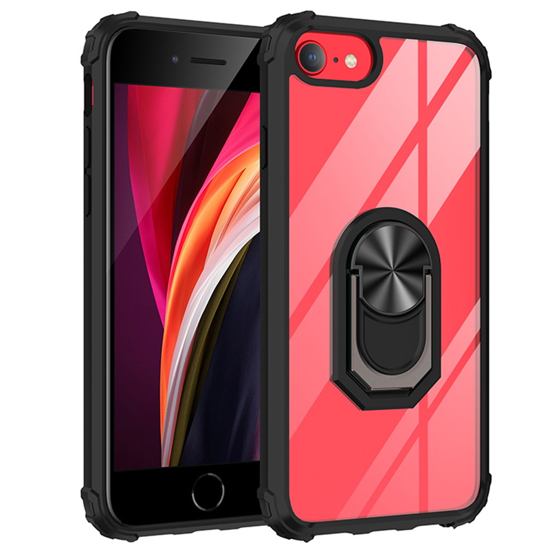 KNY Apple phone SE 2020 Klf Silikon Kenarl Renkli Yzkl Manyetik Mola Kapak