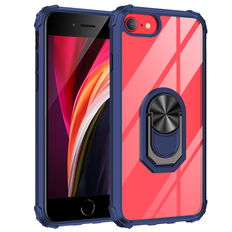 KNY Apple phone SE 2020 Klf Silikon Kenarl Renkli Yzkl Manyetik Mola Kapak