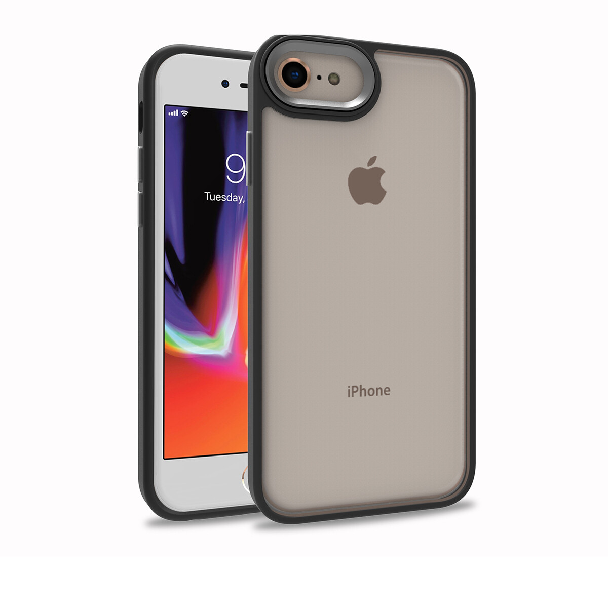 KNY Apple phone SE Klf Silikon Kenarl Renkli Flora Kapak
