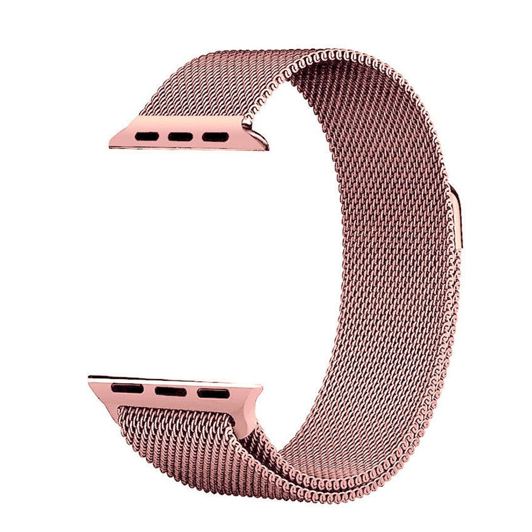 KNY Apple Watch 38 MM in Hasr Desenli Metal Kordon-Kay 