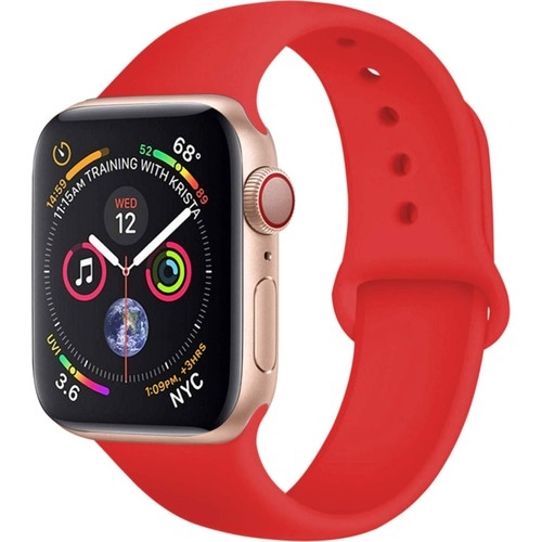 KNY Apple Watch 38 MM in Klasik Renkli Silikon Kordon-Kay