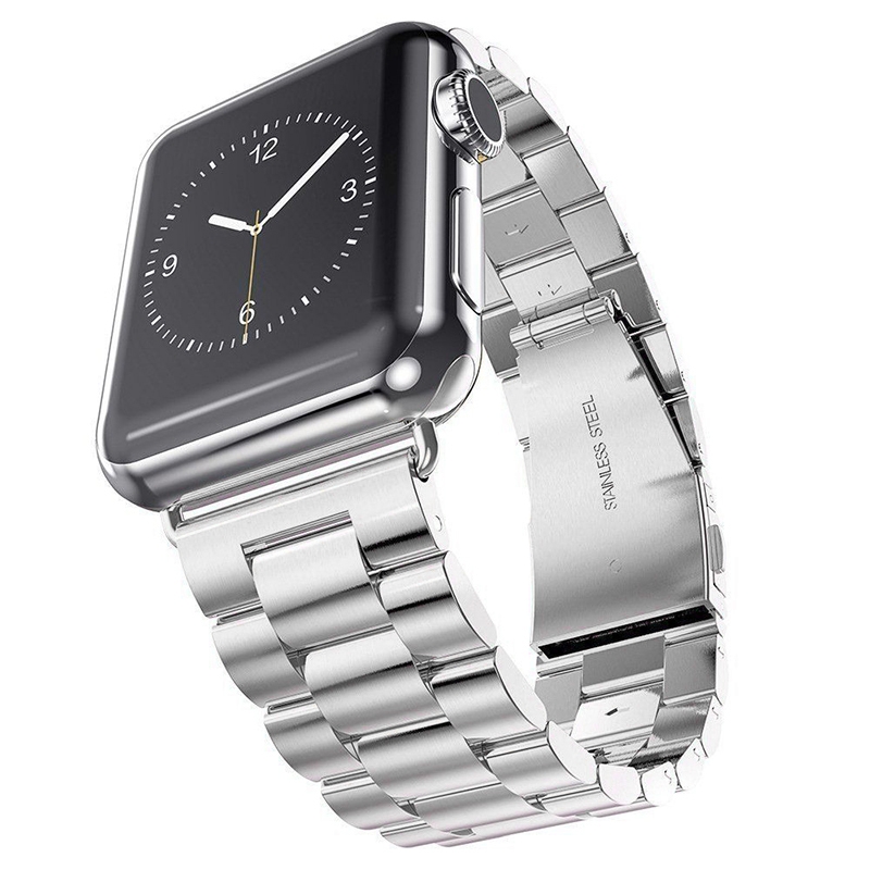 KNY Apple Watch 44 MM in Klasik Desenli Metal Kordon-Kay