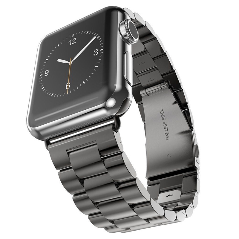 KNY Apple Watch 44 MM in Klasik Desenli Metal Kordon-Kay