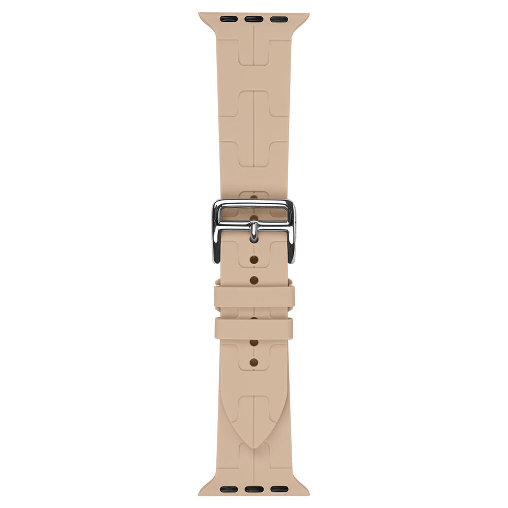 KNY Apple Watch 7 41 MM iin Katman Desenli KRD-92 Renkli Silikon Kay-Kordon
