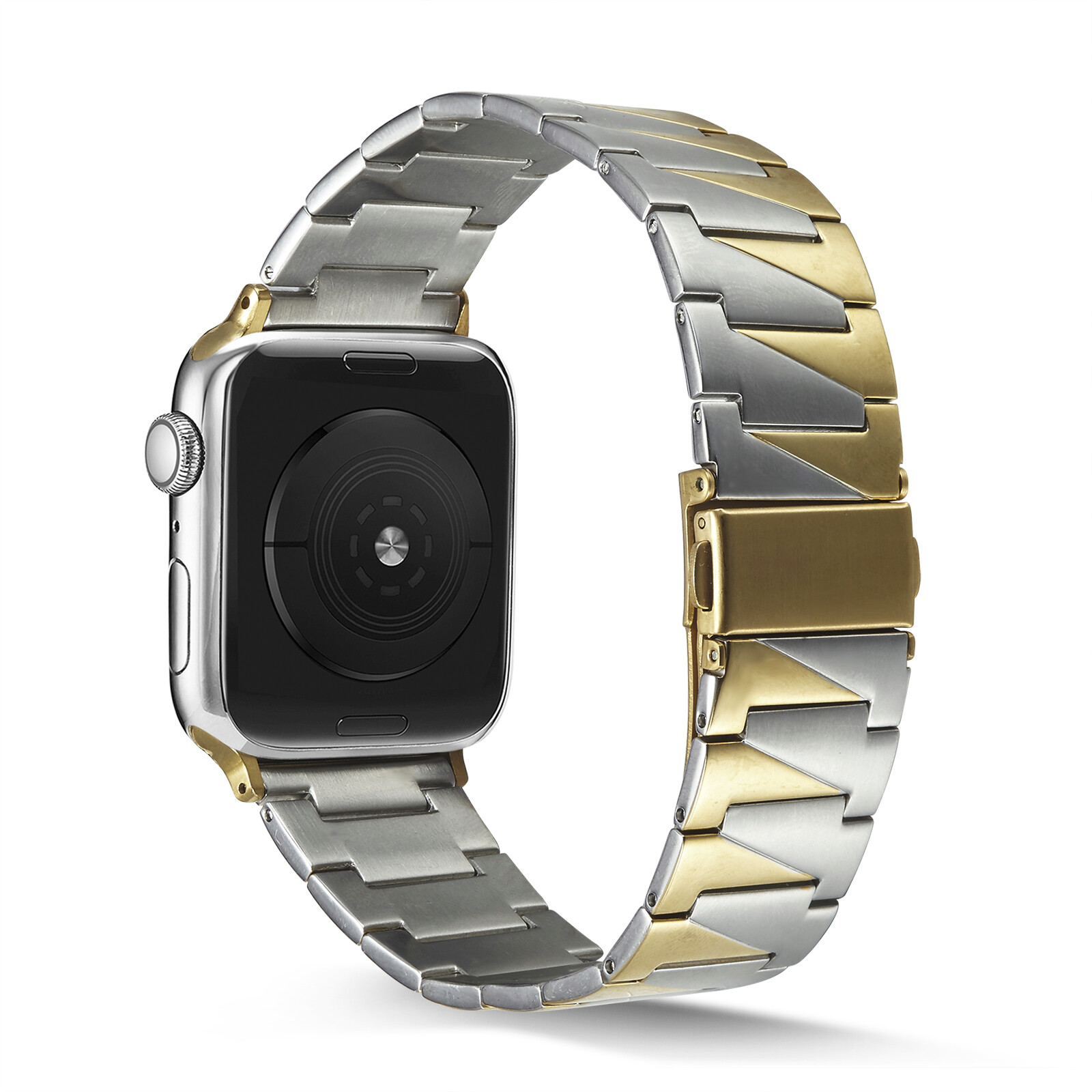 KNY Apple Watch 7 41 MM İçin Prizma Model KRD-48 Metal Kayış-Kordon