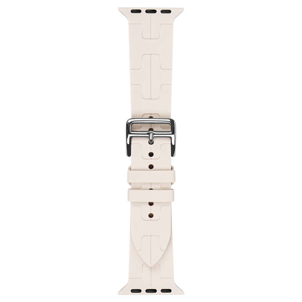 KNY Apple Watch 7 45 MM iin Katman Desenli KRD-92 Renkli Silikon Kay-Kordon
