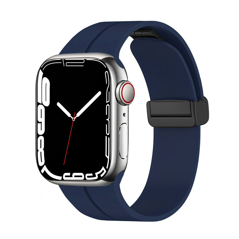KNY Apple Watch 7 45 MM in Manyetik Kopal Renkli Silikon Kay-Kordon KRD-84 