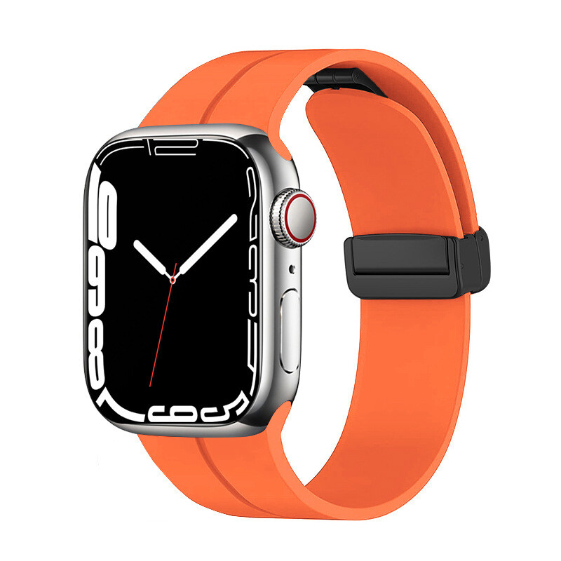 KNY Apple Watch Ultra 49 MM in Manyetik Kopal Renkli Silikon Kay-Kordon KRD-84 